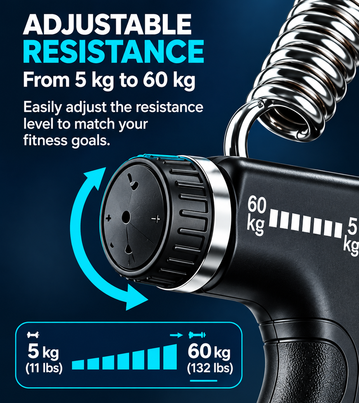 Adjustable Hand Gripper Exerciser with Counter
