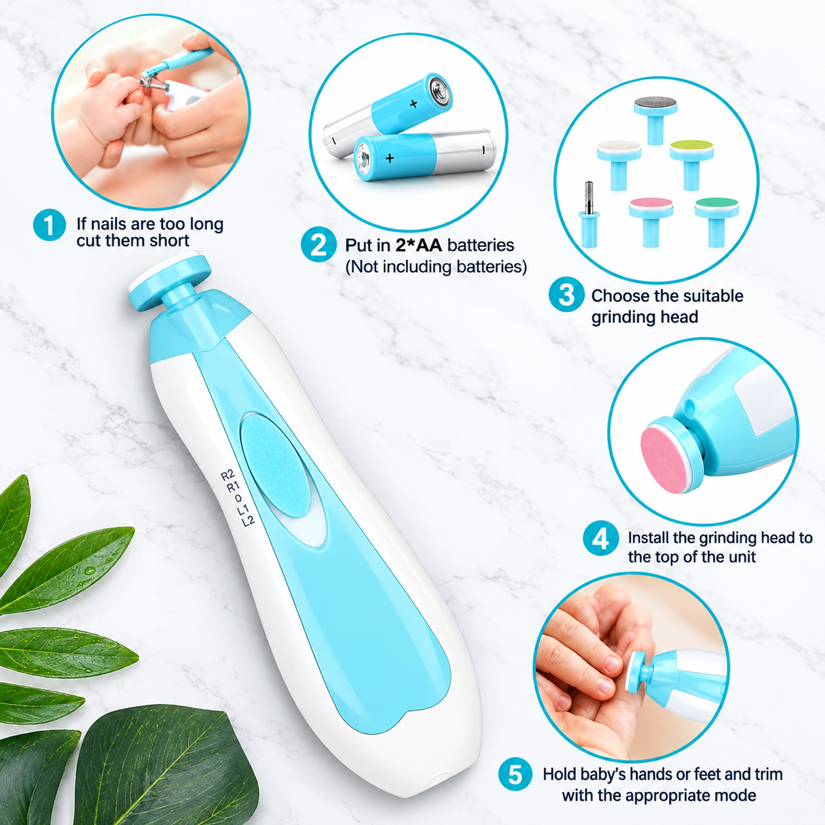 Electric Baby Nail Trimmer & Clipper Set