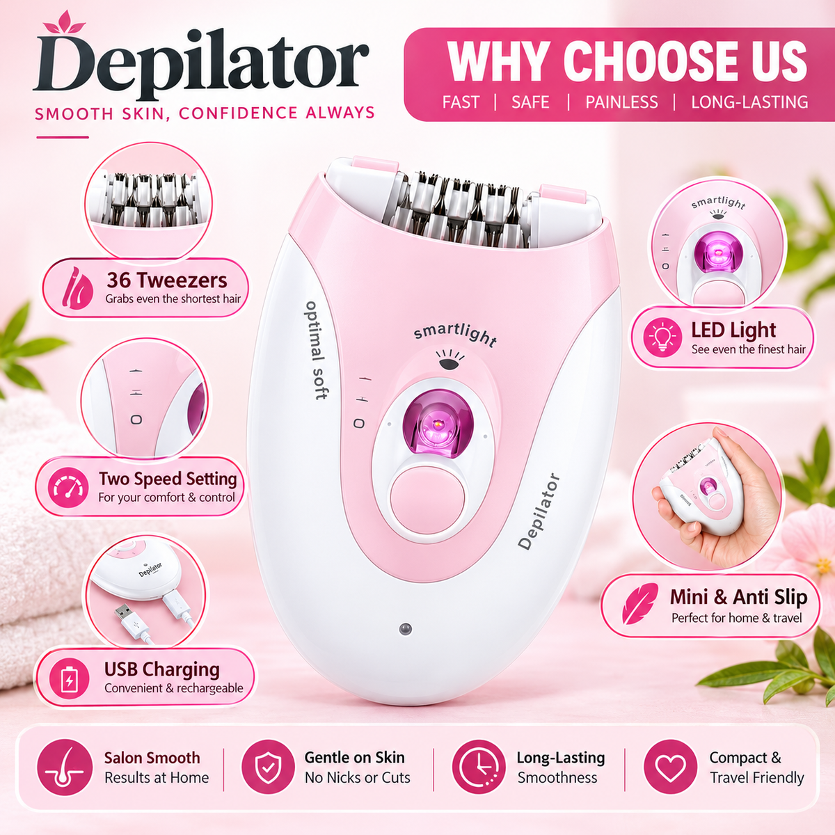 Daling DL-6032 Women’s Cordless Epilator